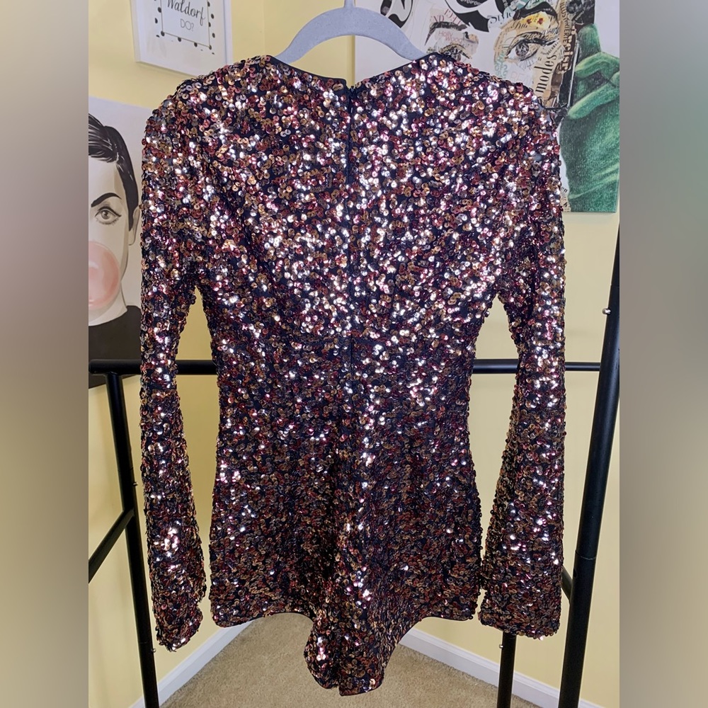 💫HP‼️💫 NWT CAMILA COEHLO Multi-colored Sequin Romper, Size XS - Picture 9 of 9